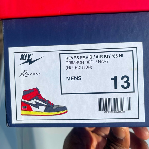 Kool Kiy Jordan 1 Custom Shoes (Red / Blue / White / Cream Grey)(Size 13) - Picture 8 of 12